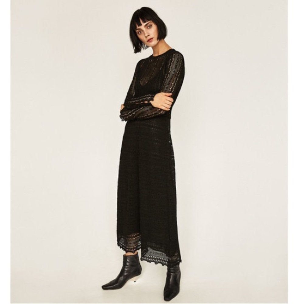 Zara limited edition knit chrochet maxi dress